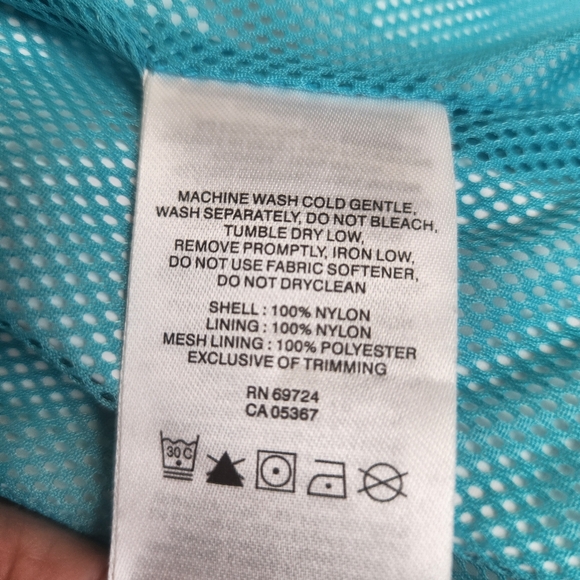 Columbia Women's Gorpcore Waterproof Full Zip Nylon Windbreaker Hoodie Aqua XS - Picture 12 of 13